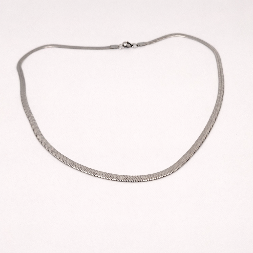 Liquid Silver Herringbone Necklace