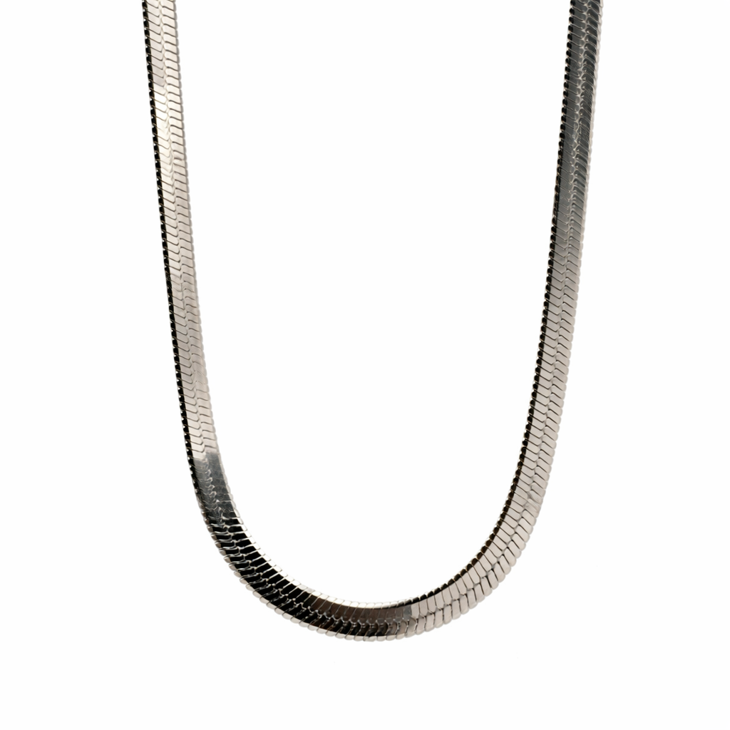 Liquid Silver Herringbone Necklace