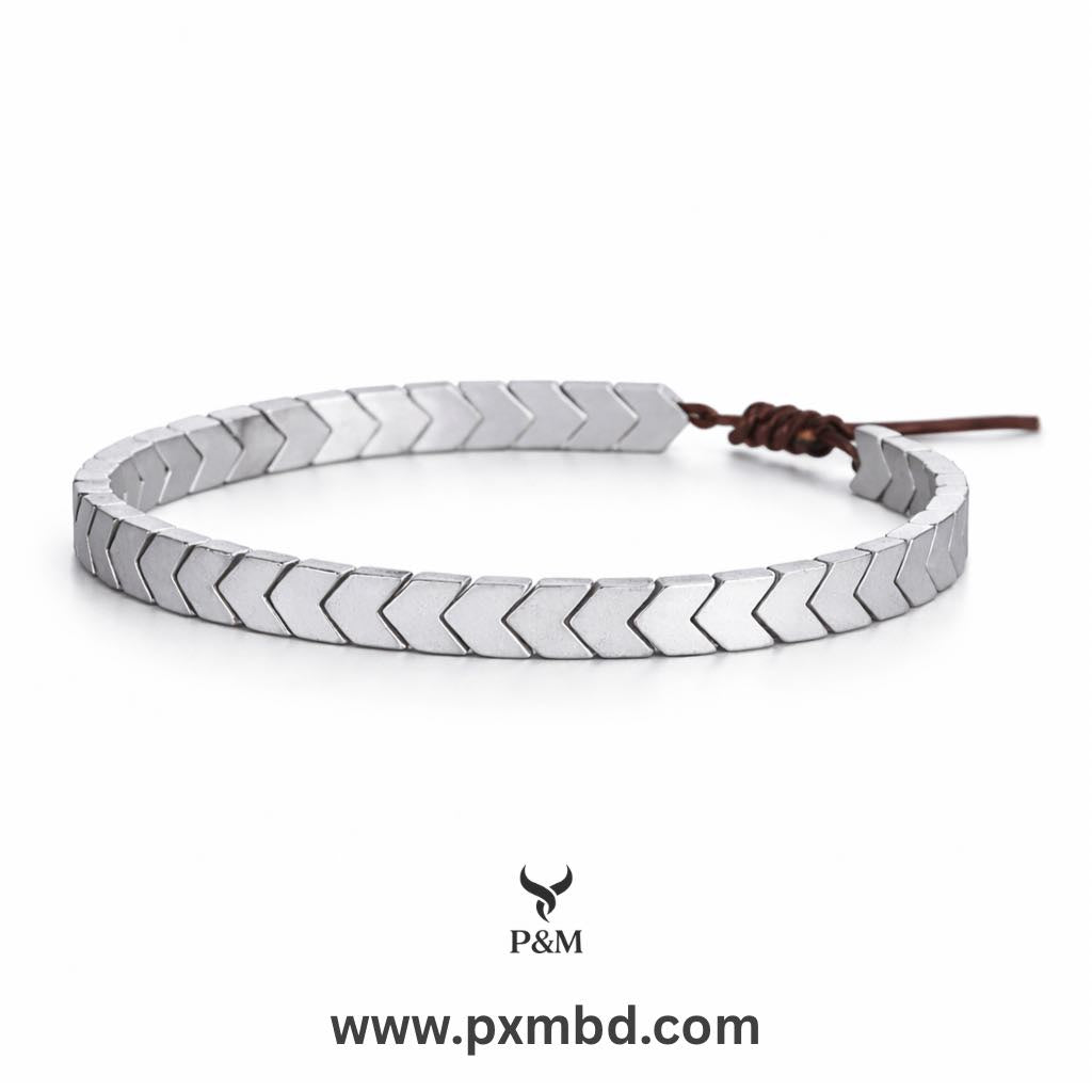 Silver Lava Stone Bracelet