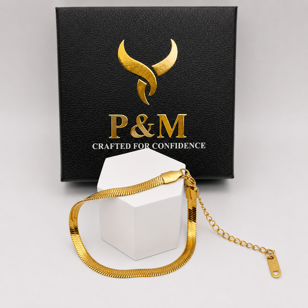 Liquid Golden Herringbone Bracelet