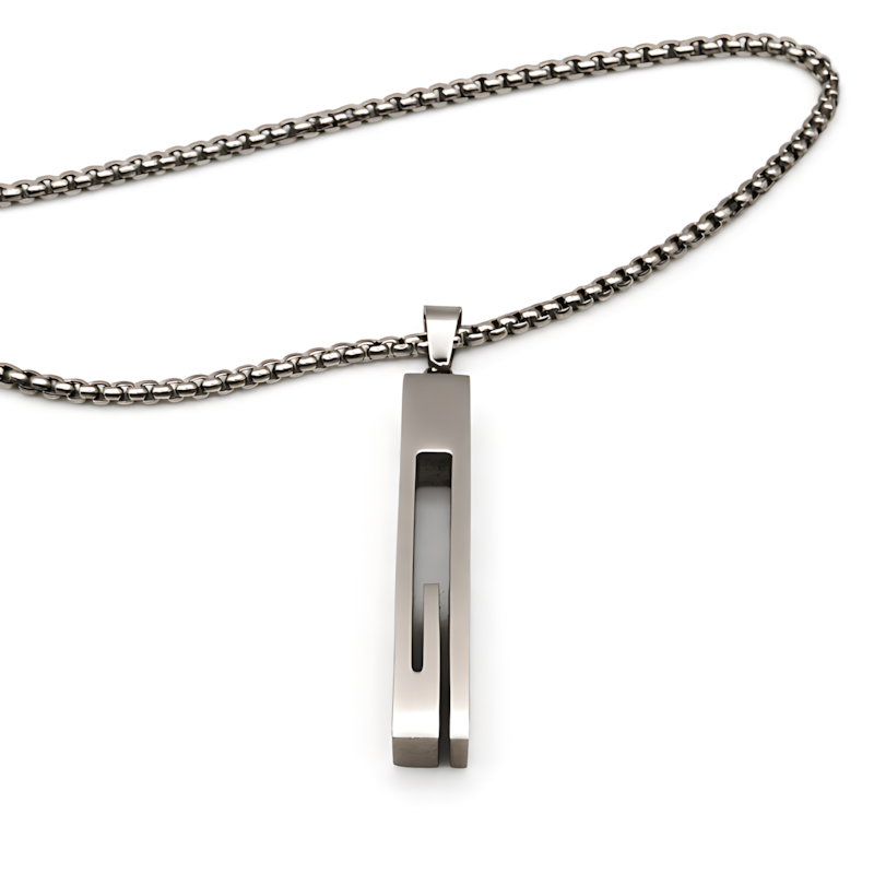 Silver Geometric Bar Pendant