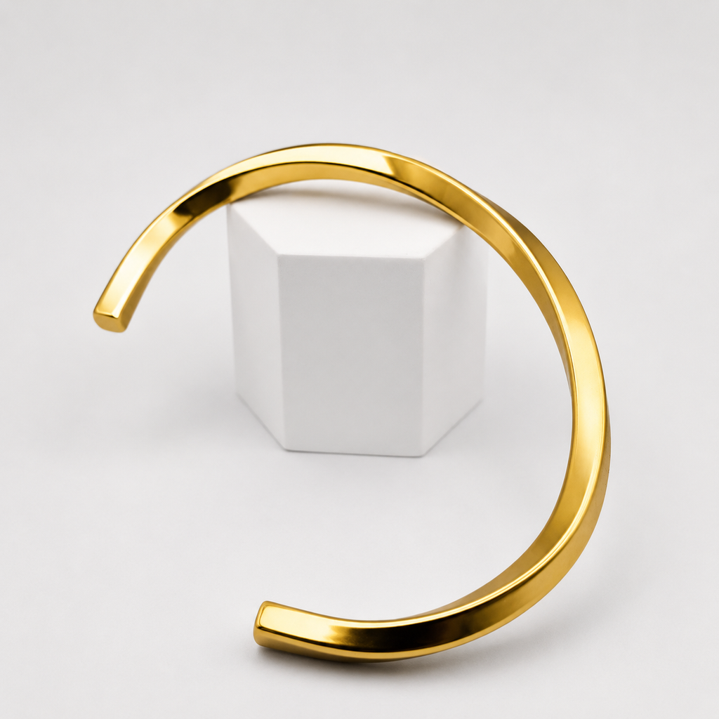 Golden Twist Cuff Bracelet
