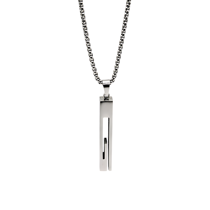 Silver Geometric Bar Pendant