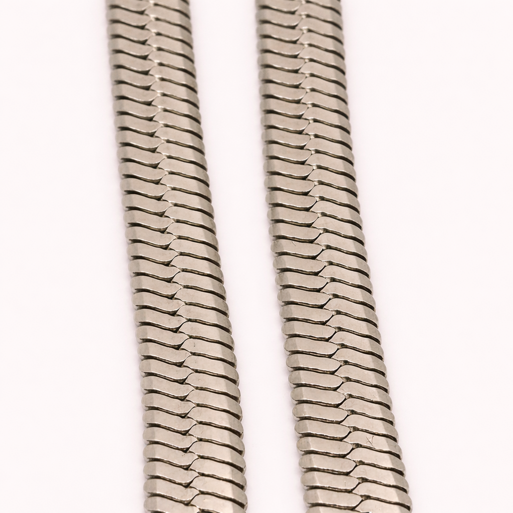 Liquid Silver Herringbone Necklace