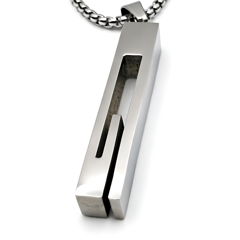 Silver Geometric Bar Pendant