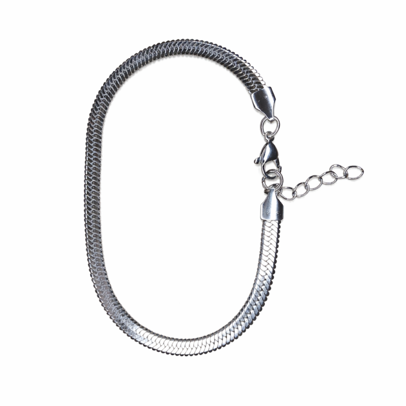 Liquid Silver Herringbone Bracelet