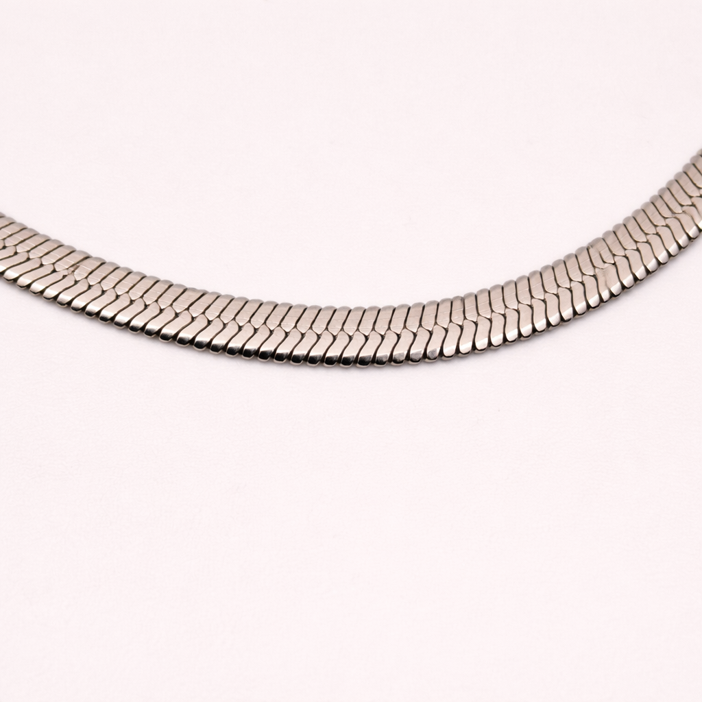 Liquid Silver Herringbone Necklace