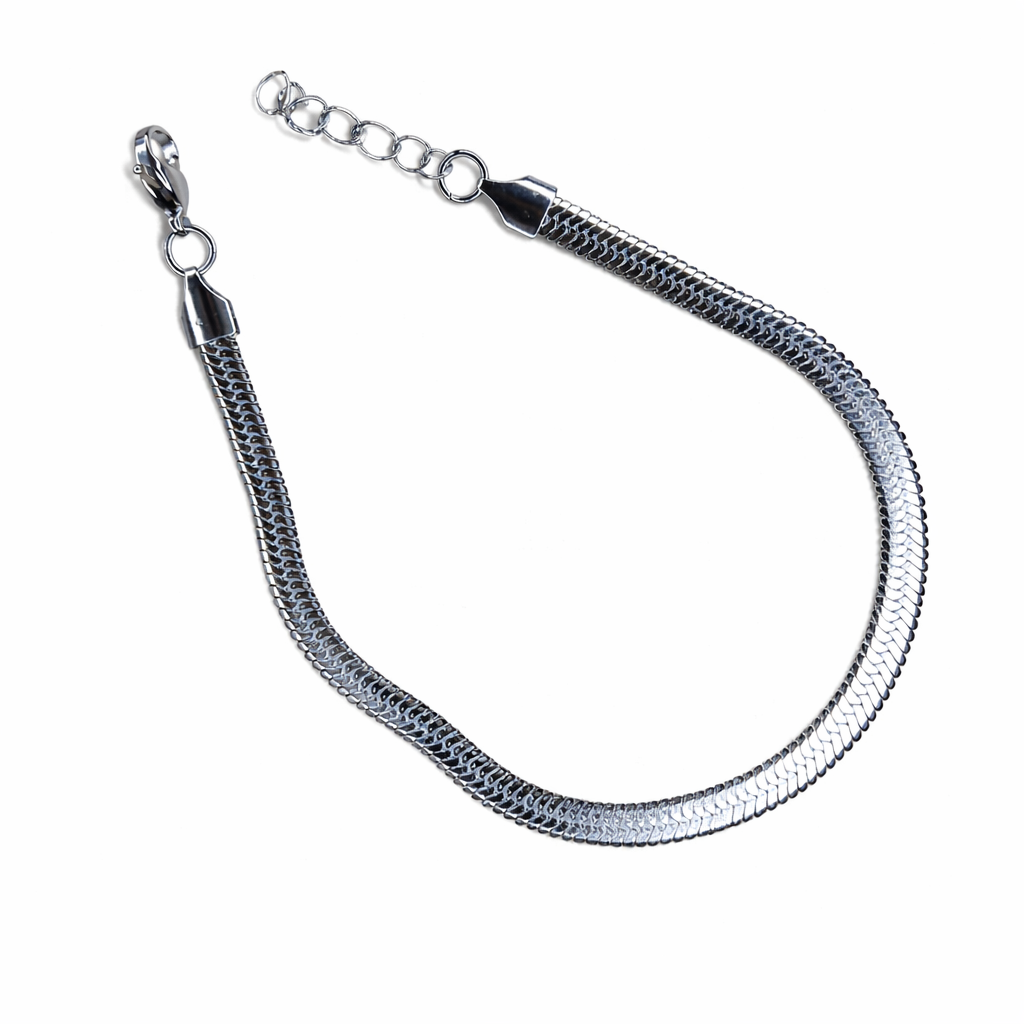 Liquid Silver Herringbone Bracelet