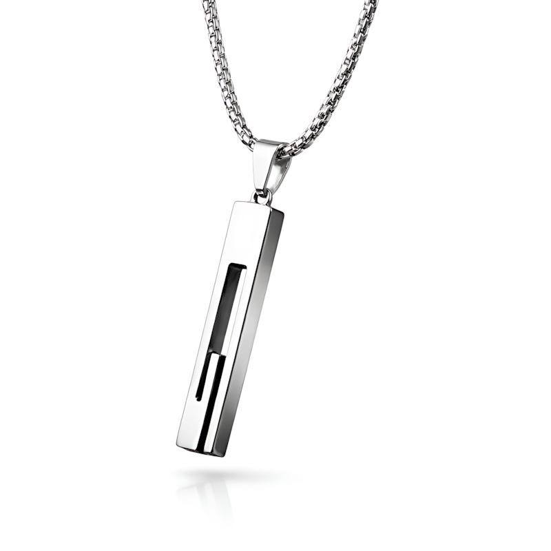 Silver Geometric Bar Pendant